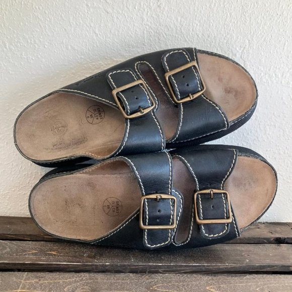 Vintage Doc Dr Martens Mens Black Leather Double Strap Chunky Sandals Size US 10 - Picture 8 of 10